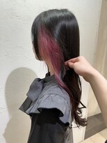 アジールヘア 池袋東口店(agir hair) 春夏エアリーロングイヤリングカラーピンク丸型美髪池袋