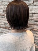大人可愛い切りっぱなしボブアッシュカラー