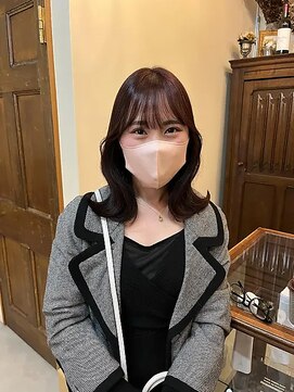 バショ(ba sho) ピンクカラー/外ハネミディアム