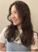 癖毛風パーマロングヘアレイヤーカット透明感カラー/木梨健太