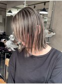 【ハイライト】ベージュハイライトバレイヤージュ