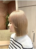 ★2回ブリーチで作るホワイトミルクティーベージュ!横浜ボブ