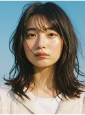 セミロング30代40代ストレートレイヤー前髪なし前髪あり越谷