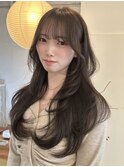 韓国風/レイヤー/前髪カット/オリーブ/透明感/ハッシュカット