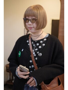 チャプター 問屋町(chapter) パツっとボブケアブリーチダブルカラーブロンドベージュ韓国ヘア