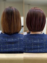 ミラバイケンジ 藤沢(Mira by KENJE)&nbsp;ダークパープル/ナチュラルショート/夏のヘアアレンジ/藤沢