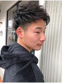 束感ツーブロック、ワイルドアップバング