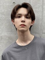 韓国ヘアナチュラルオリーブベージュセンターパート