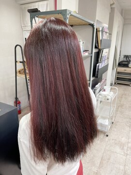 アジールヘア 所沢プロペ通り店(agir hair) アウターカラーレッドロングチェリーブラウン