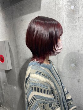 アンサム 下北沢店(UNSOME) ダークチェリーカラー/ウルフカット/顔まわりカット