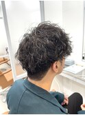 波巻きスパイラルパーマ　刈り上げマッシュ