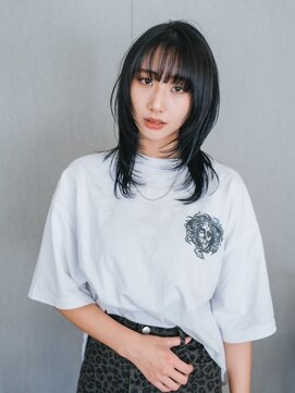 ビューティービースト 益田店(beauty:beast) ミディアムウルフ×ブルーブラック