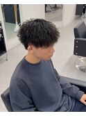 マッシュ緩めツイストスパイラルパーマ