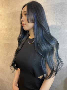アジールヘア 北千住駅西口店(agir hair) 顔周りカットインナーカラーブルーカラー北千住Kitasenjyu