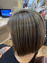 ヘアーメイクロージー 八軒店 (HAIR MAKE ROSY)&nbsp;大人ショート細めハイライト白髪ぼかしくすみカラー40代50代