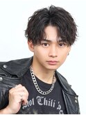 縦落ちツイスパ　センターパート　2wayヘア