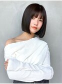 ぱつっとラインボブ×ストレートパーマ