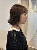 ハンサムショートタッセルボブパーマレイヤーボブハイライト
