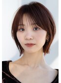ソフトウルフ前髪ありベージュボブ 外はね【AIN.表参道】川原