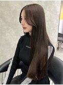 グレージュ 赤みゼロカラー ブリーチなしWカラー