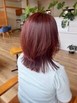 ヘアーブランドジン ティアラ(HAIR BRAND Jin Tiara)&nbsp;ミディアムレイヤー×ピンクブラウン【松山美容室】