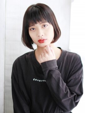 ナル 白山神社参道通り店(nalu) ダークカラーのモードボブスタイル