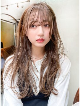 ロイジー(roijir) 【roijir】表参道 小顔シースルーバングxミルクティーベージュ