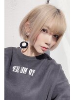 マティーナ ヘアー 池袋(Matina hair)&nbsp;☆ジェンダーレスミニボブミルクティー☆20代30代40代