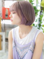 カバーヘア ブリス 川口(COVER HAIR bliss) アッシュパープルカラー前下がりミニボブT2川口10代20代30代