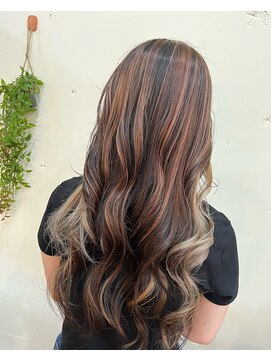 シェリールアミー(Cherir Amie) ハイライトでデザイン◎コーラルオレンジ+ホワイトベージュ