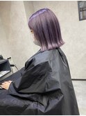 バレイヤージュ、ラベンダーグレージュ、ハイライト
