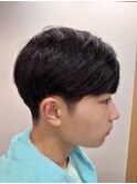 爽やかショートマッシュ ツーブロック ビジネス 学生 黒髪　束感