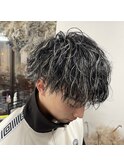 メンズハイライト波巻きパーマ
