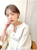 韓国風 ナチュラル Aラインの甘辛ショートボブ