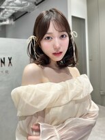 ミンクスオーバー(MINX OVER)&nbsp;前髪/こなれミディ/イメチェンヘアスタイル/ウェーブパーマ