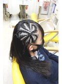 花型コーンロウ♪大人気☆ダンス学園祭イベント★KIDS学生