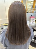 大人かわいい透明感ブリーチなしアッシュカラー伸ばしかけミディ