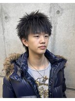 スパイキーショート　メンズショート　アップバング