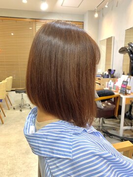 リレーション(Relation) 前下がりぱつっとボブ艶カラー結べるボブナチュラルブラウン