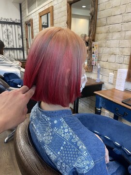 アリ 葛西店(ALi) グラデーションカラー×ボブ レッドブラウン|葛西縮毛矯正