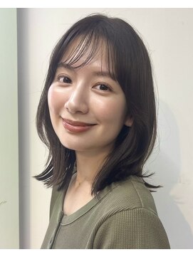 ガーデン 銀座(GARDEN) ミディアムレイヤー/くびれヘア/アプリコットオレンジ/20代/30代