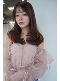 ANGELICA くすみベージュ レイヤーカット シースルーバング