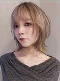 【macana指名】デザインカラーハイトーンブリーチハッシュカット