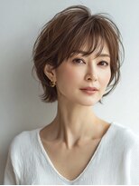 Heart's美人設計と白髪ぼかし専門店 青山表参道店 脱白髪染め/ショートヘア【ハーツ】&nbsp;白髪ぼかし脱白髪染め似合わせショートボブ40代50代60代