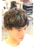 メンズ大人カジュアル×ニュアンスパーマ