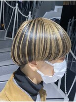 オンザ(ONTHE)&nbsp;一癖イエローベージュカラーマッシュボブスタイル【林京平】