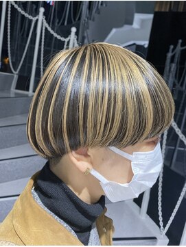 オンザ(ONTHE) 一癖イエローベージュカラーマッシュボブスタイル【林京平】