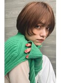 中川陽南子【顔まわりカットプチウルフミニショートベージュ
