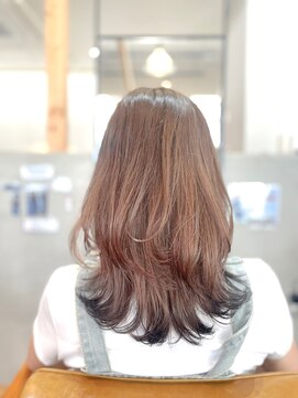 リラ(lilas) 20代30代40代50代大人可愛い☆ロングレイヤー☆裾カラー