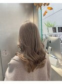 福岡 ブリーチ ベージュ グレージュ ダブルカラー ハイライト